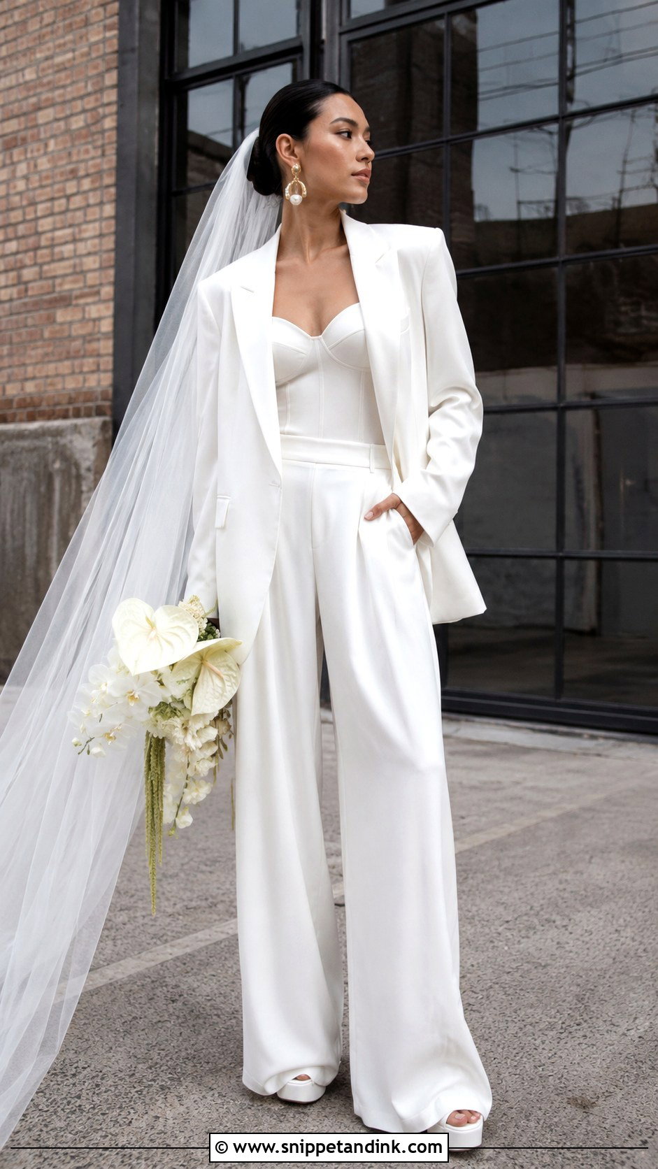 Oversized Bridal Pant Suit - Snippet and Ink - 20 Bridal Pant Suit Ideas