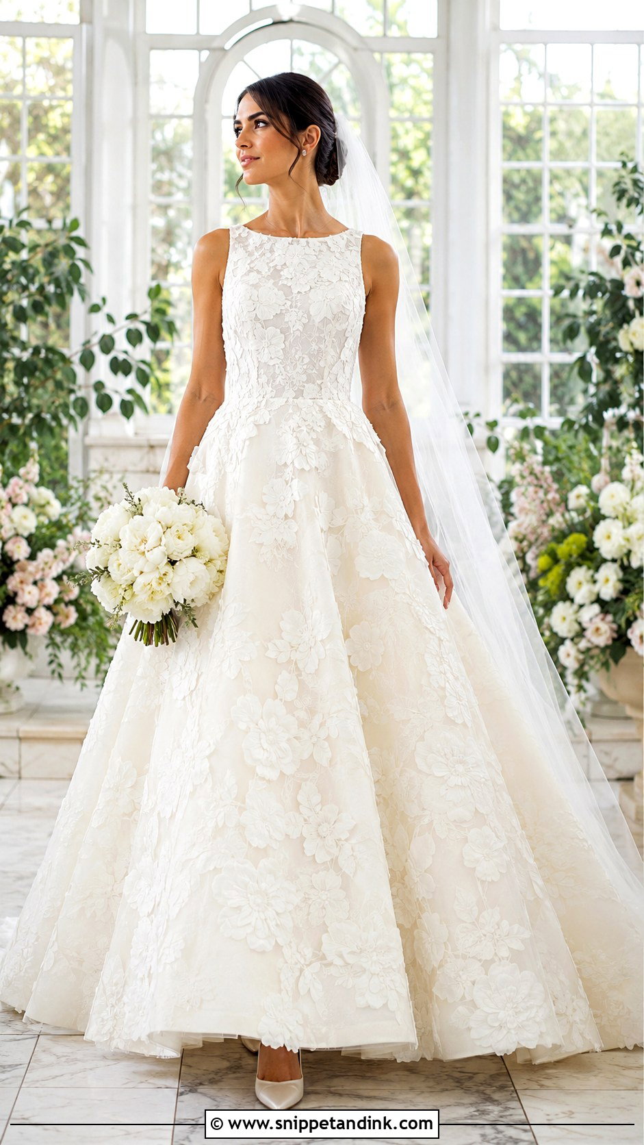 Oversized Floral Lace Wedding Dress - Snippet and Ink - 20 Big Lace Wedding Dress Ideas