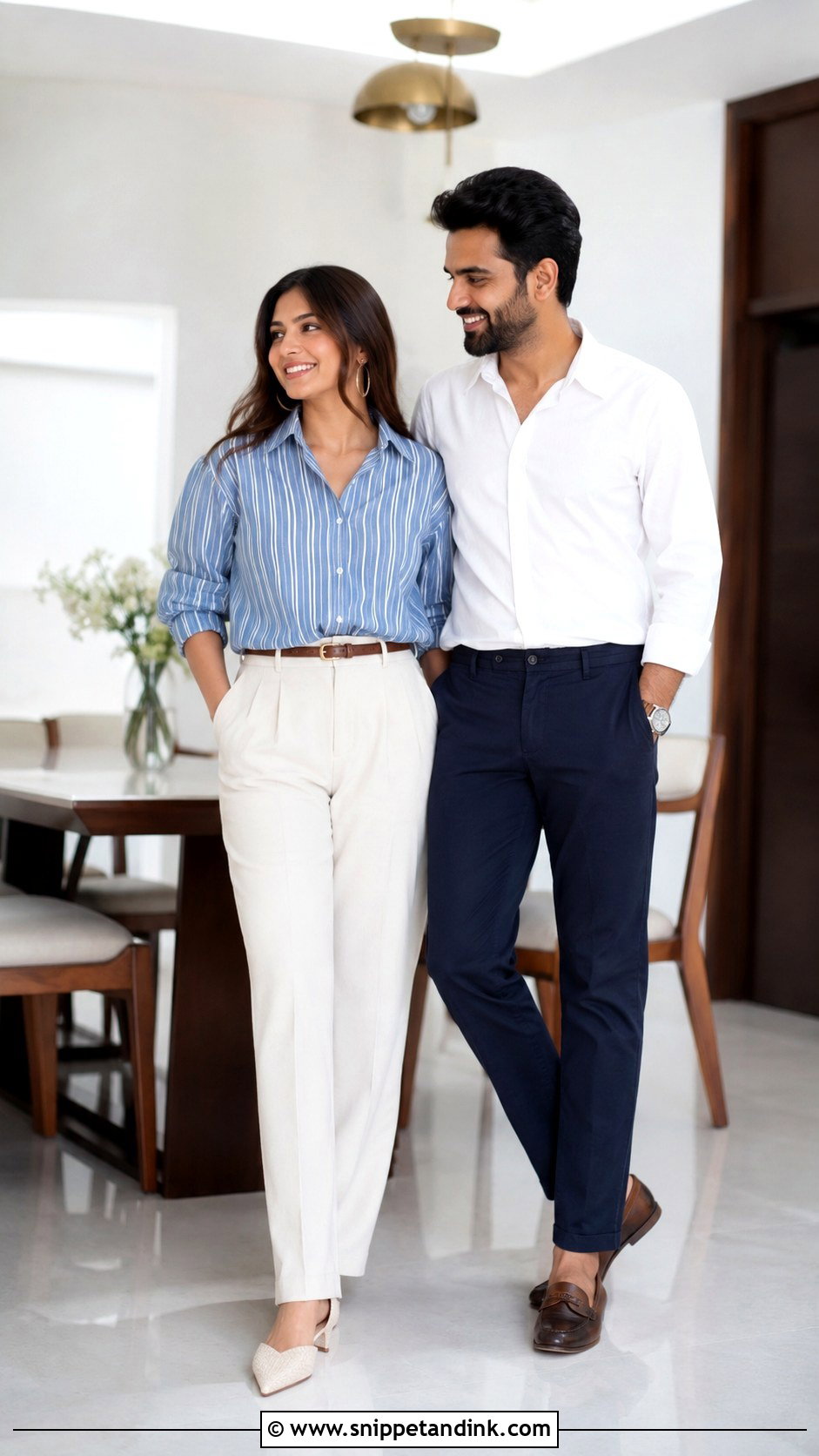 Oversized Shirt And Trousers Indoor Prewed Outfit - Snippet and Ink - 20 Prewed Casual Indoor Ideas
