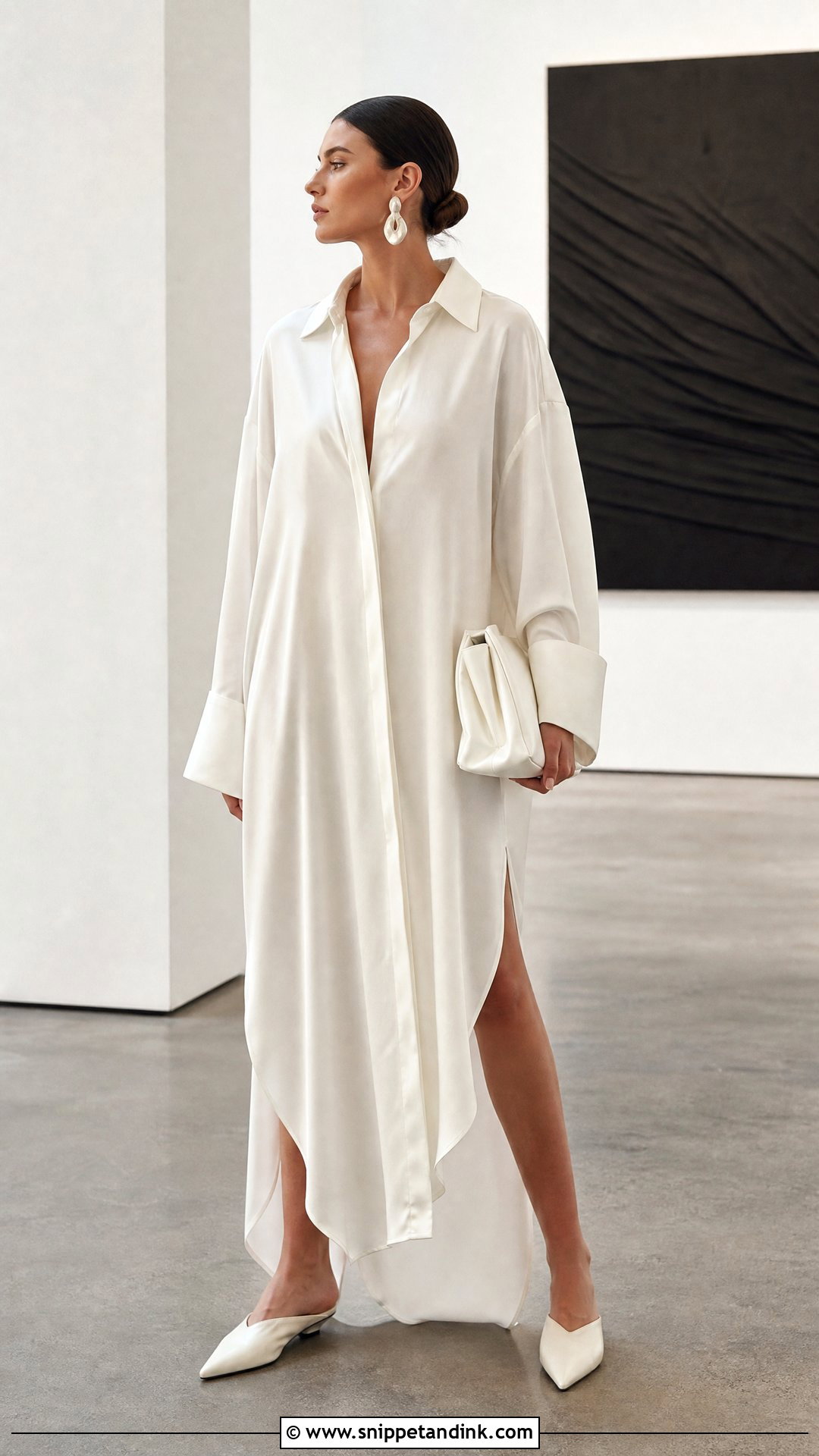 Oversized Shirt Wedding Dress - Snippet and Ink - 20 Shirt Wedding Dress Ideas