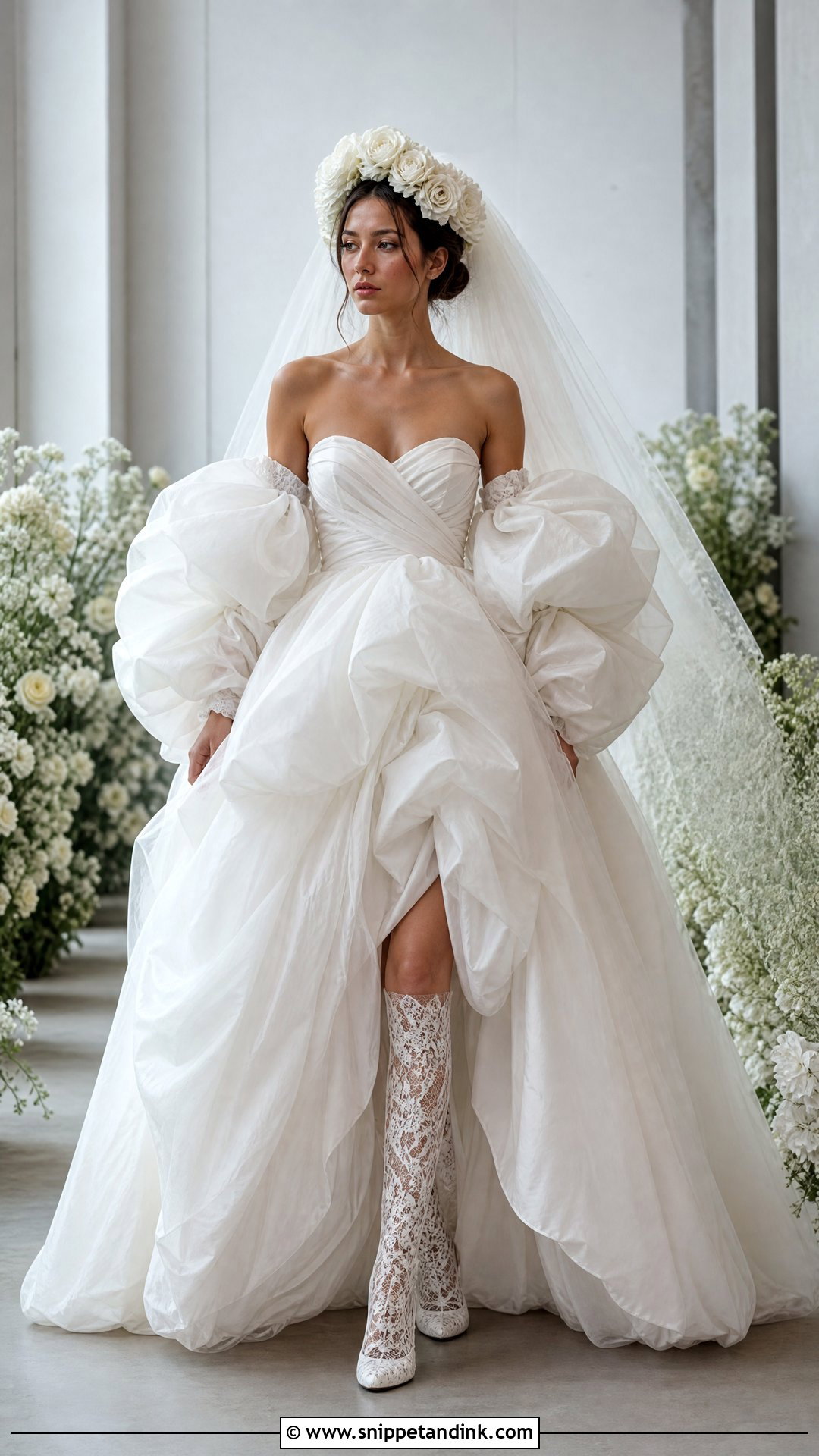 Oversized Sleeve Wedding Dress - Snippet and Ink - 20 Ugliest Wedding Dress Ideas