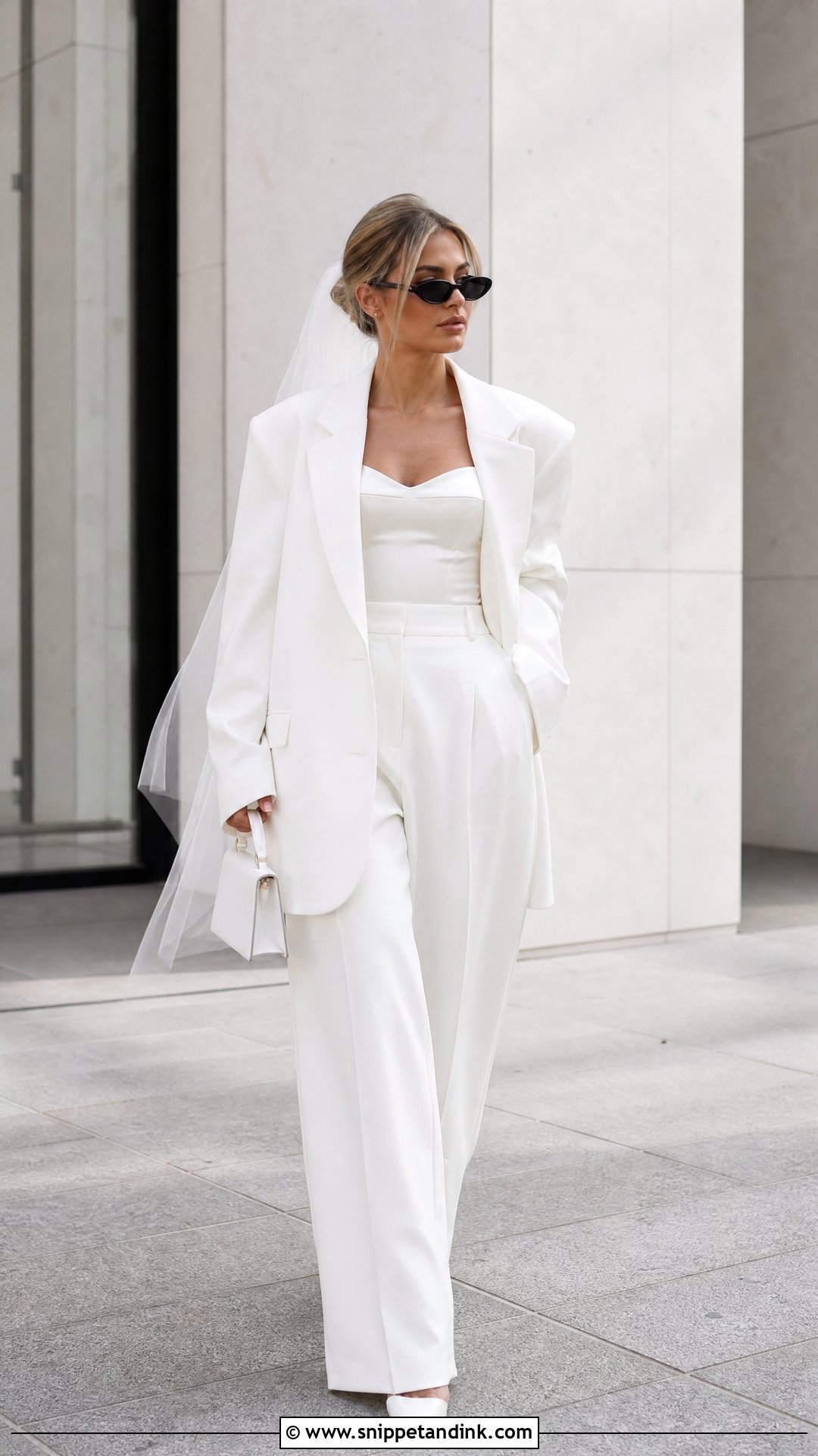 Oversized Wedding Pantsuit For Bride - Snippet and Ink - 25 Wedding Pantsuit the Bride Ideas