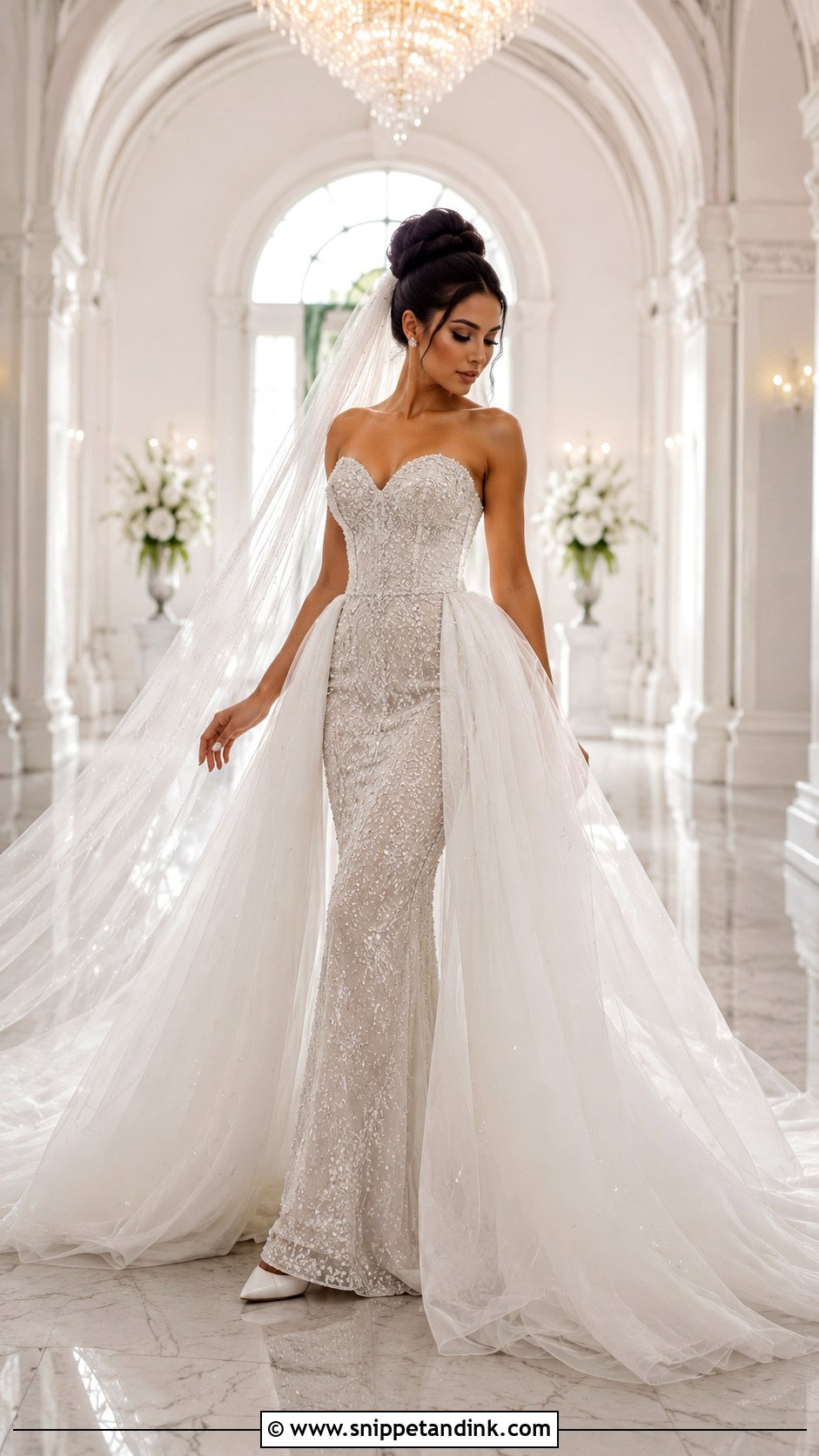 Overskirt Bling Mermaid Wedding Dress - Snippet and Ink - 20 Mermaid Bling Wedding Dresses