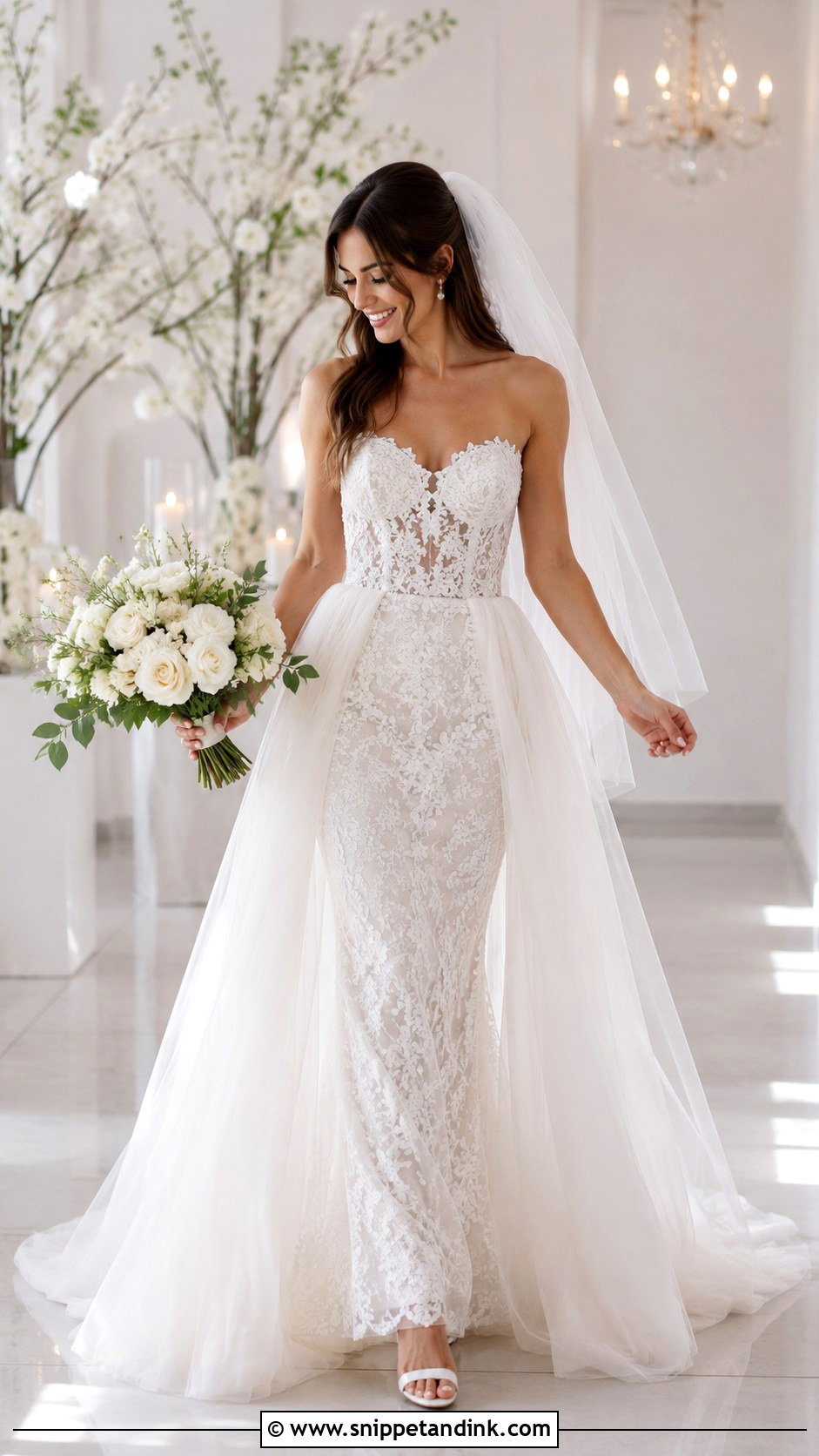 Overskirt Mermaid Wedding Dress - Snippet and Ink - 25 Mermaid Style Wedding Dresses
