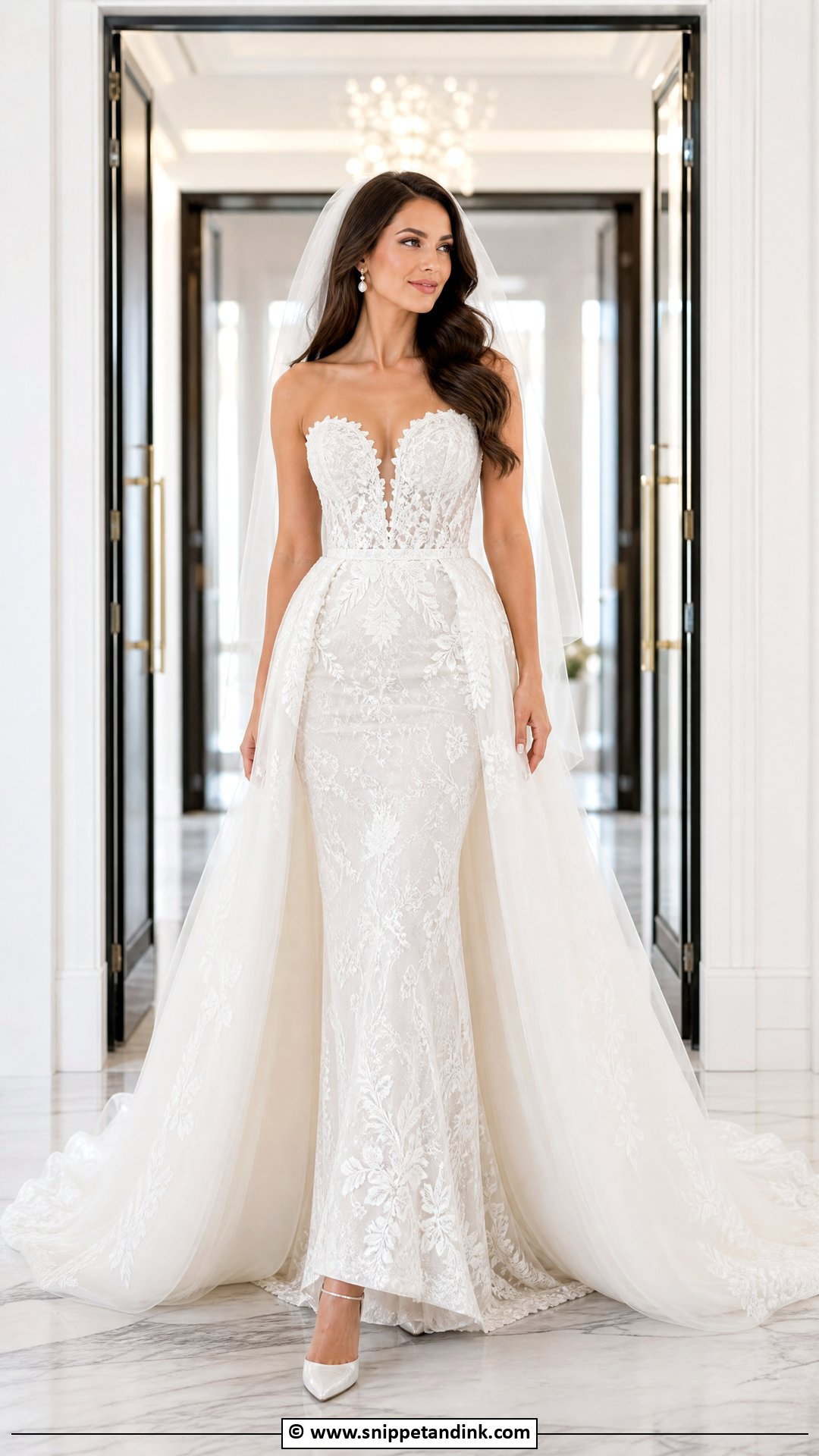 Overskirt Mermaid Wedding Dress - Snippet and Ink - 35 Mermaid Wedding Dress Ideas