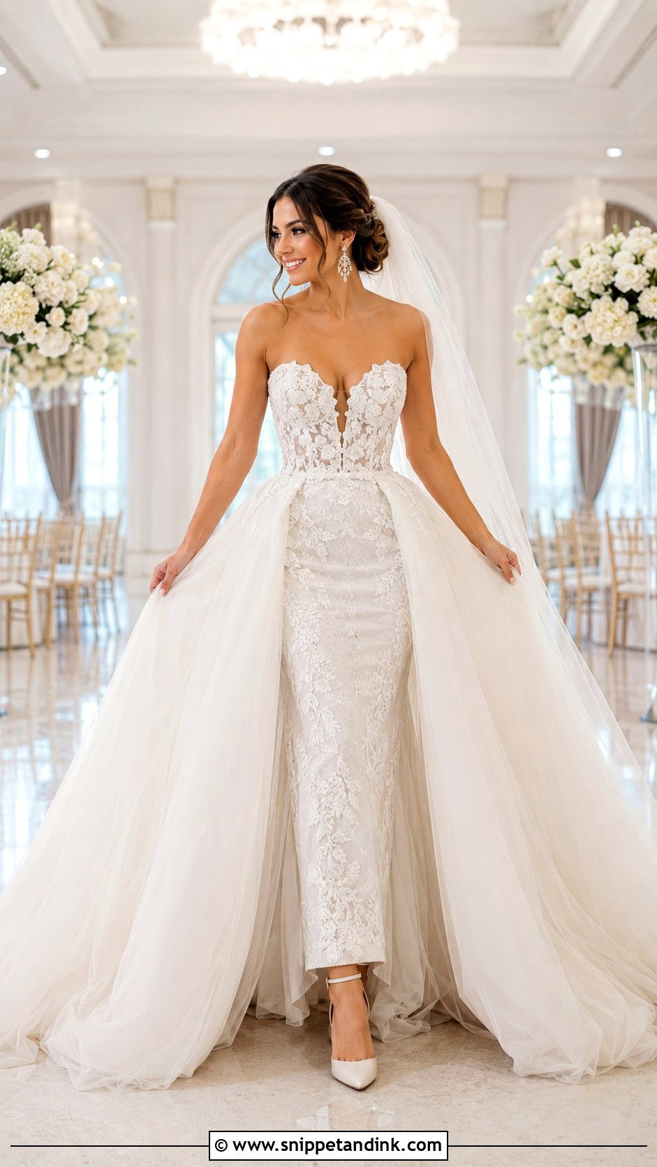 Overskirt Wedding Dress Ballgown With Reception Reveal - Snippet and Ink - 25 Extravagant Wedding Dress Ballgown Ideas