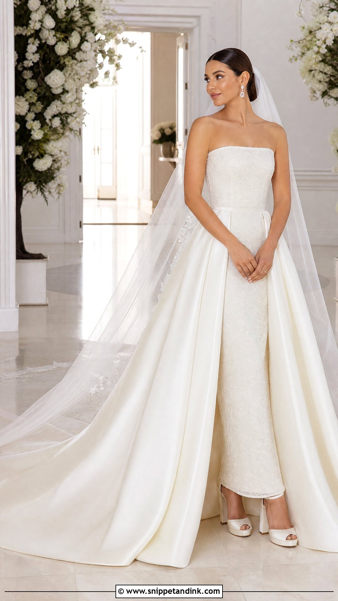 Overskirt Wedding Dress With Long Train - Snippet and Ink - 20 Huge Wedding Dress Ideas
