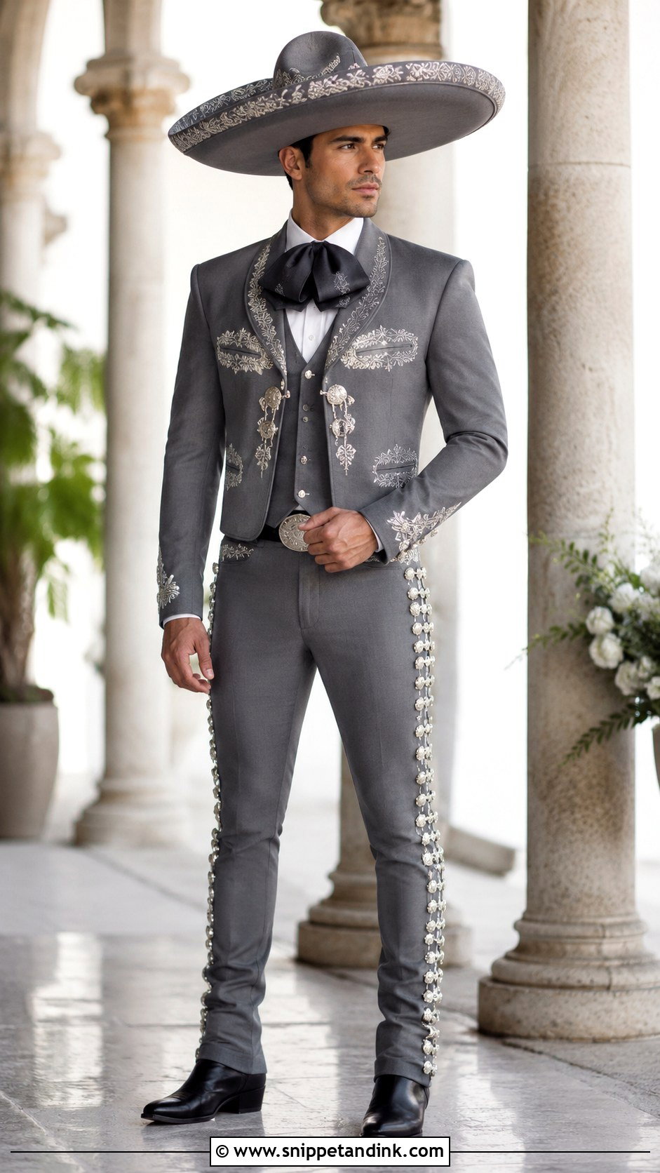 Oxford Gray Charro Wedding Suit - Snippet and Ink - 20 Charro Wedding Suit Ideas
