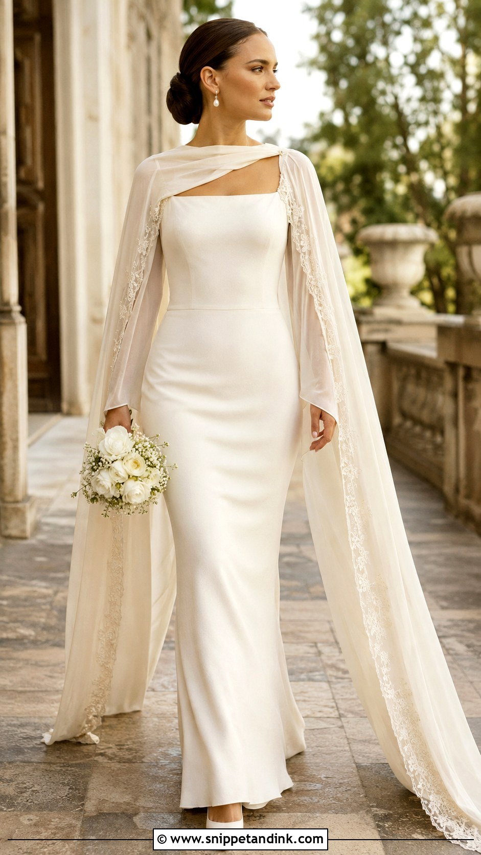 Padme Amidala Cape Sleeve Wedding Dress - Snippet and Ink - 25 Padme Amidala Wedding Dress Ideas