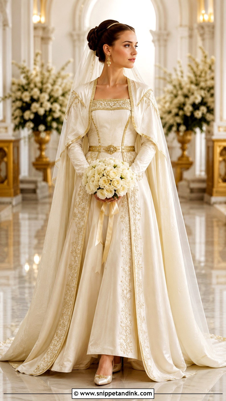 Padme Amidala Gold Accent Wedding Dress - Snippet and Ink - 25 Padme Amidala Wedding Dress Ideas