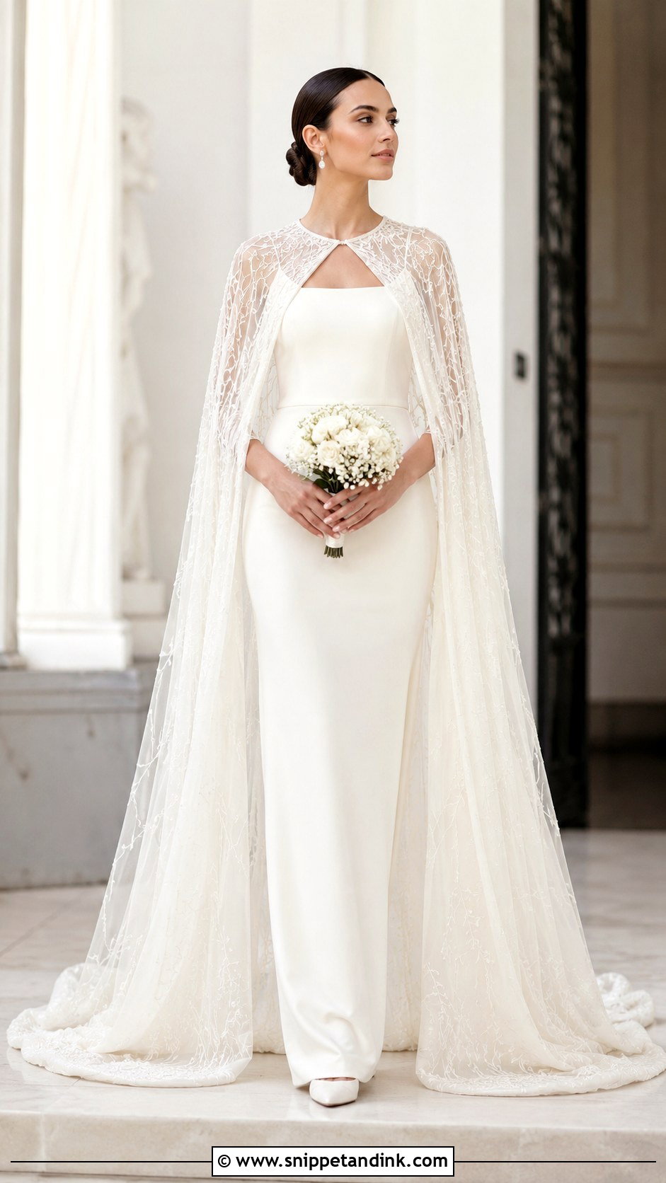 Padme Amidala Inspired Bridal Cape Dress - Snippet and Ink - 25 Padme Amidala Wedding Dress Ideas