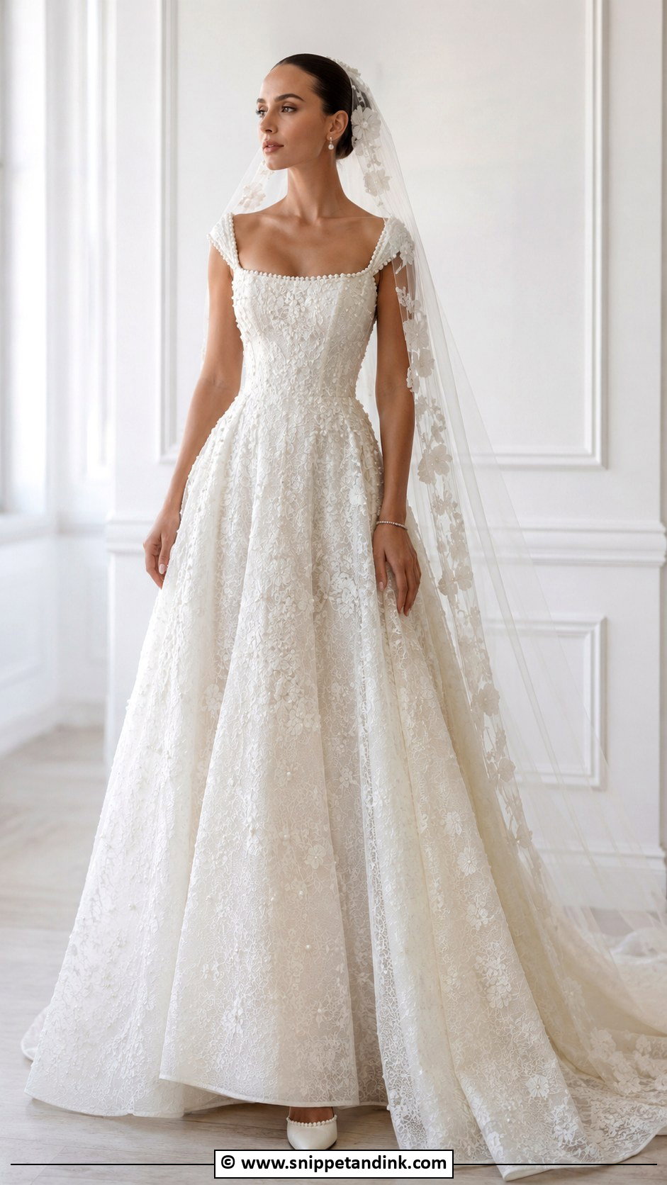 Padme Bridal Gown With Pearl Details - Snippet and Ink - 25 Padme Wedding Dress Ideas