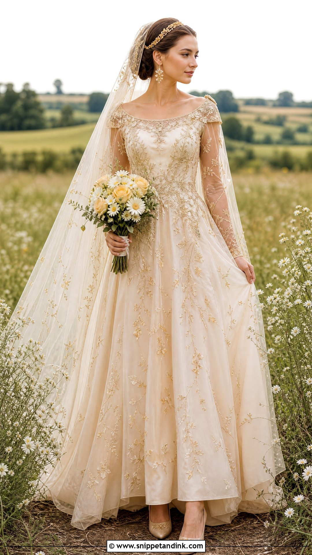 Padme Inspired Gold Meadow Wedding Dress - Snippet and Ink - 20 Padme Inspired Wedding Dress Ideas