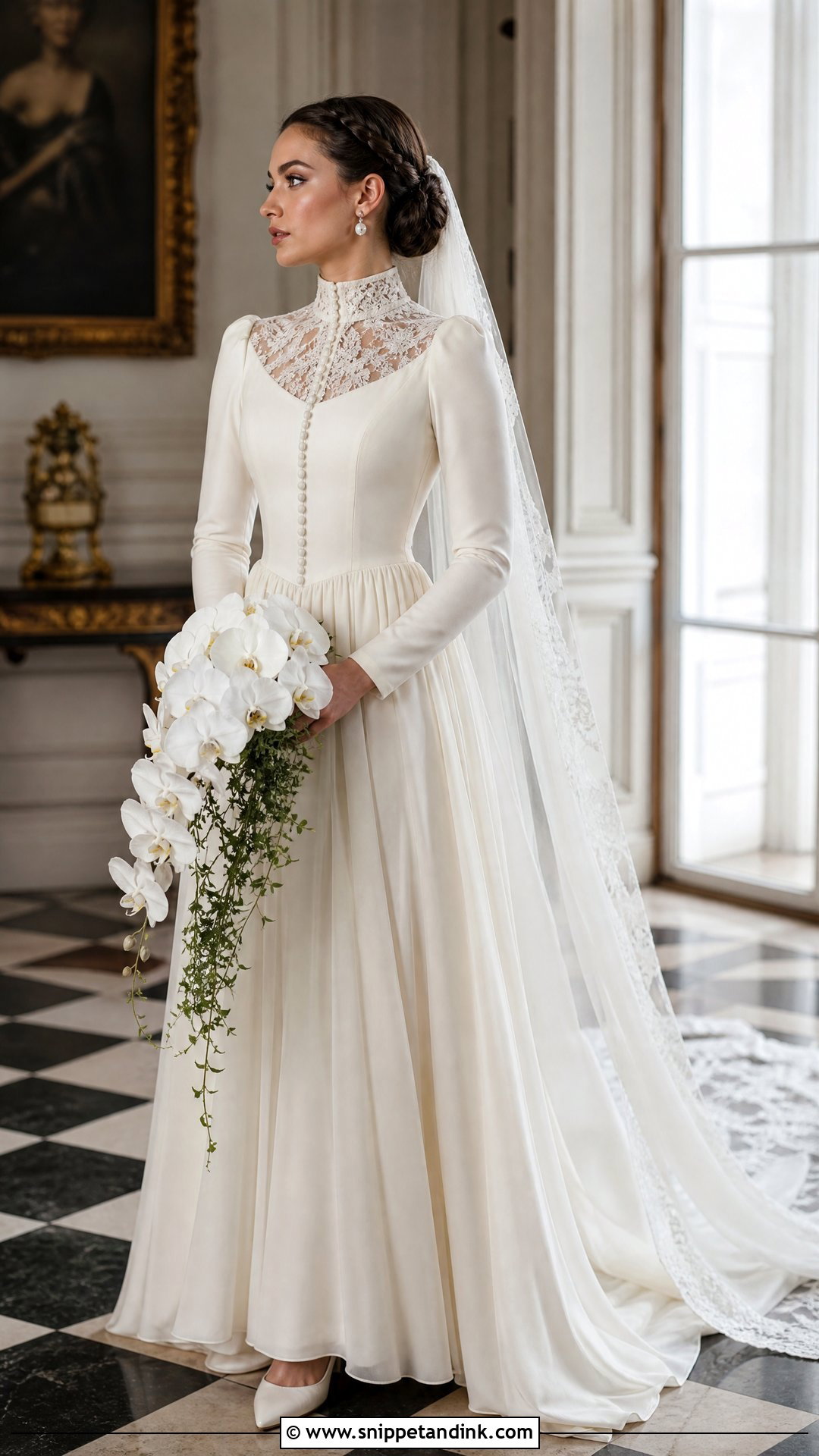 Padme Inspired High Neck Wedding Dress - Snippet and Ink - 20 Padme Inspired Wedding Dress Ideas