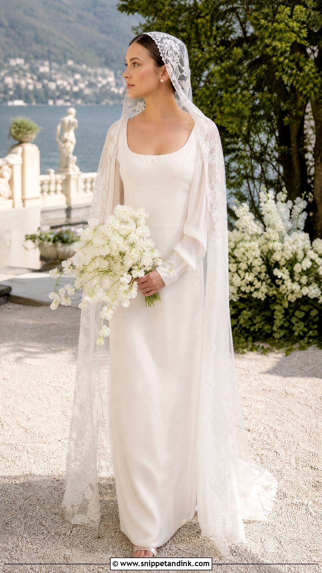 Padme Inspired Juliet Cap Veil Wedding Dress - Snippet and Ink - 20 Padme Inspired Wedding Dress Ideas