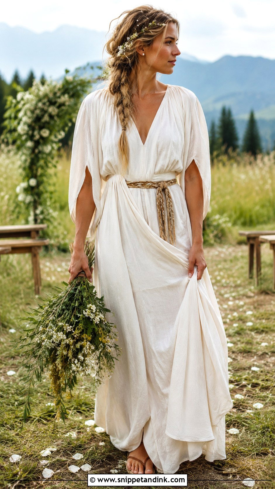 Pagan Wedding Dress In Ivory Linen - Snippet and Ink - 30 Pagan Wedding Dresses