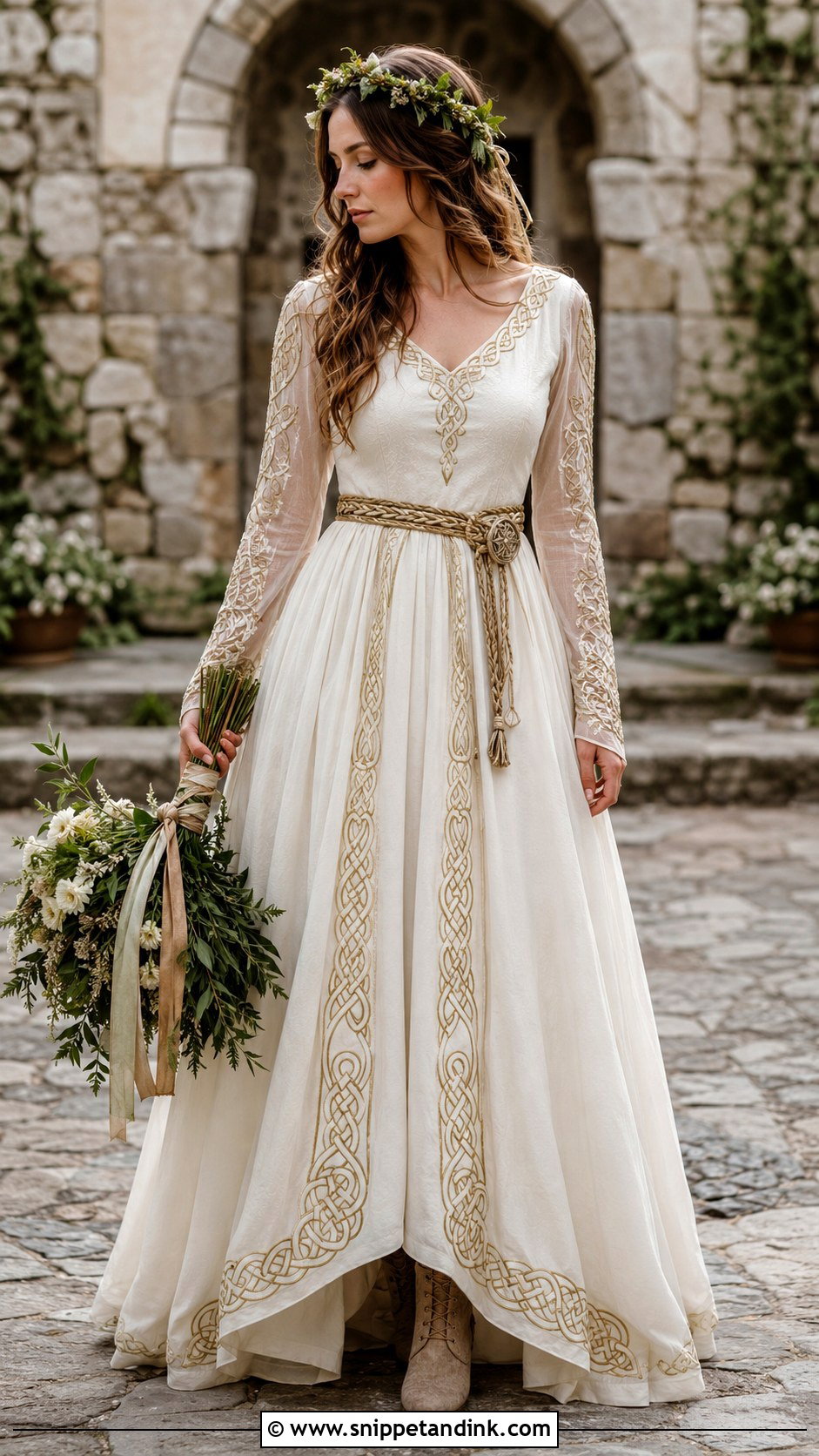 Pagan Wedding Dress With Celtic Knot Details - Snippet and Ink - 30 Pagan Wedding Dresses
