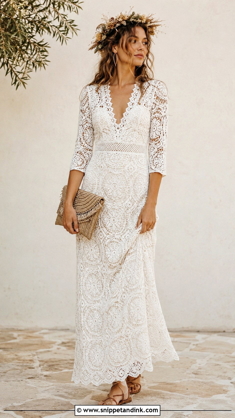 Pagan Wedding Dress With Crochet Lace - Snippet and Ink - 30 Pagan Wedding Dresses