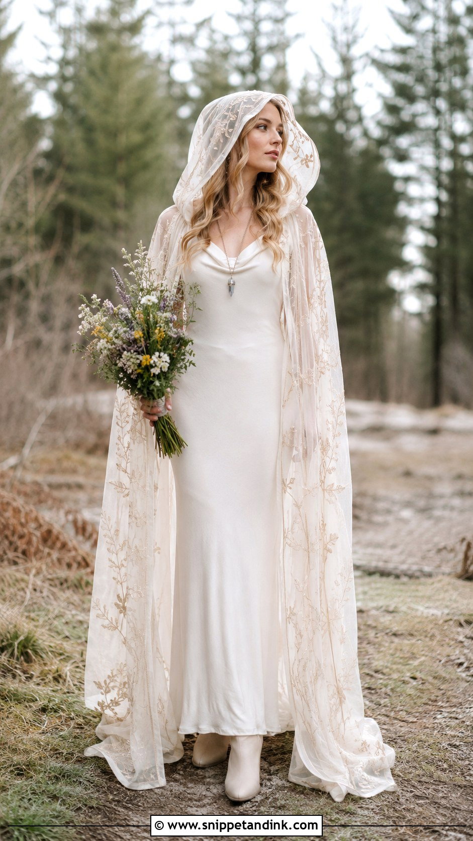Pagan Wedding Dress With Hooded Cape - Snippet and Ink - 30 Pagan Wedding Dresses