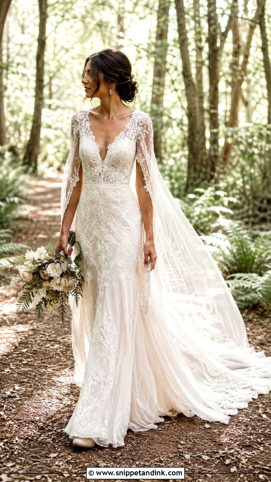 Pagan Wedding Dress With Long Train - Snippet and Ink - 30 Pagan Wedding Dresses