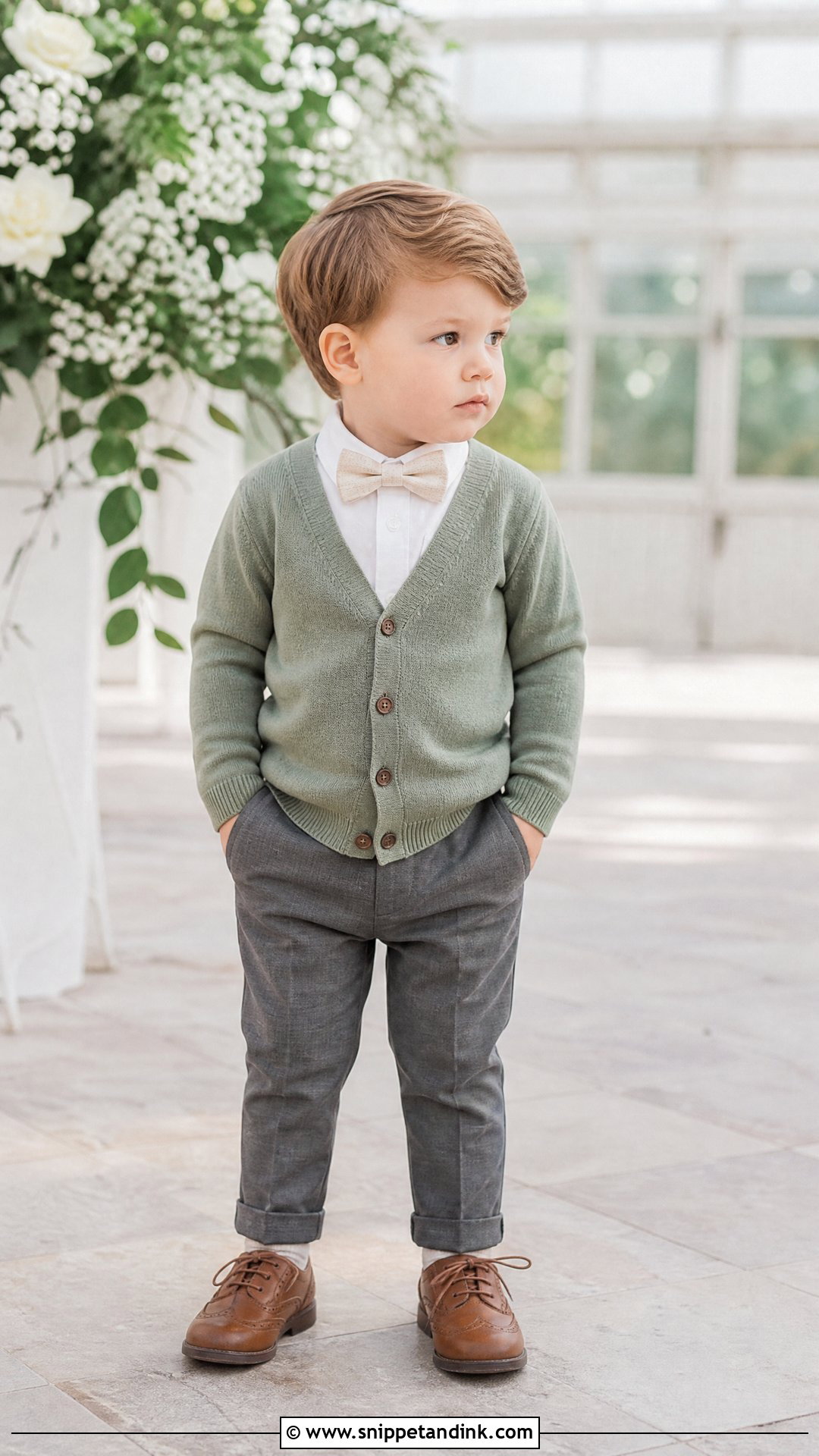 Page Boy Cardigan With Tailored Trousers - Snippet and Ink - 20 Paige Boys Wedding Outfits