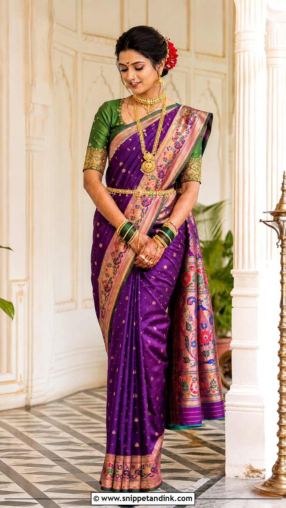Paithani Bridal Saree - Snippet and Ink - 20 Indian Style Dulhan Dress Ideas