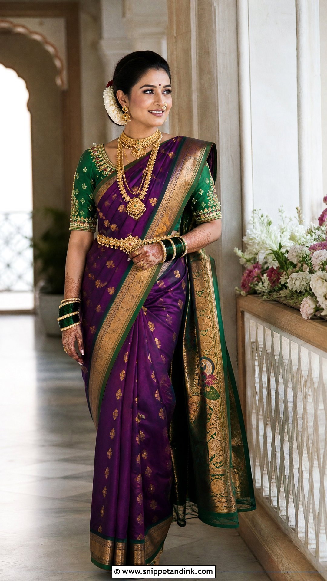 Paithani Bridal Saree With Traditional Jewelry - Snippet and Ink - 20 Latest Indian Bridal Dresses