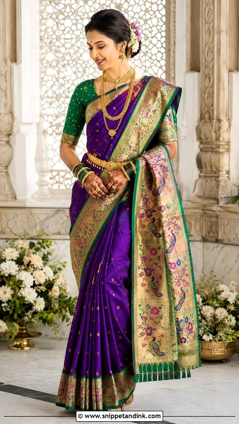 Paithani Bridal Saree - Snippet and Ink - 20 Indian Bridal Wear Ideas
