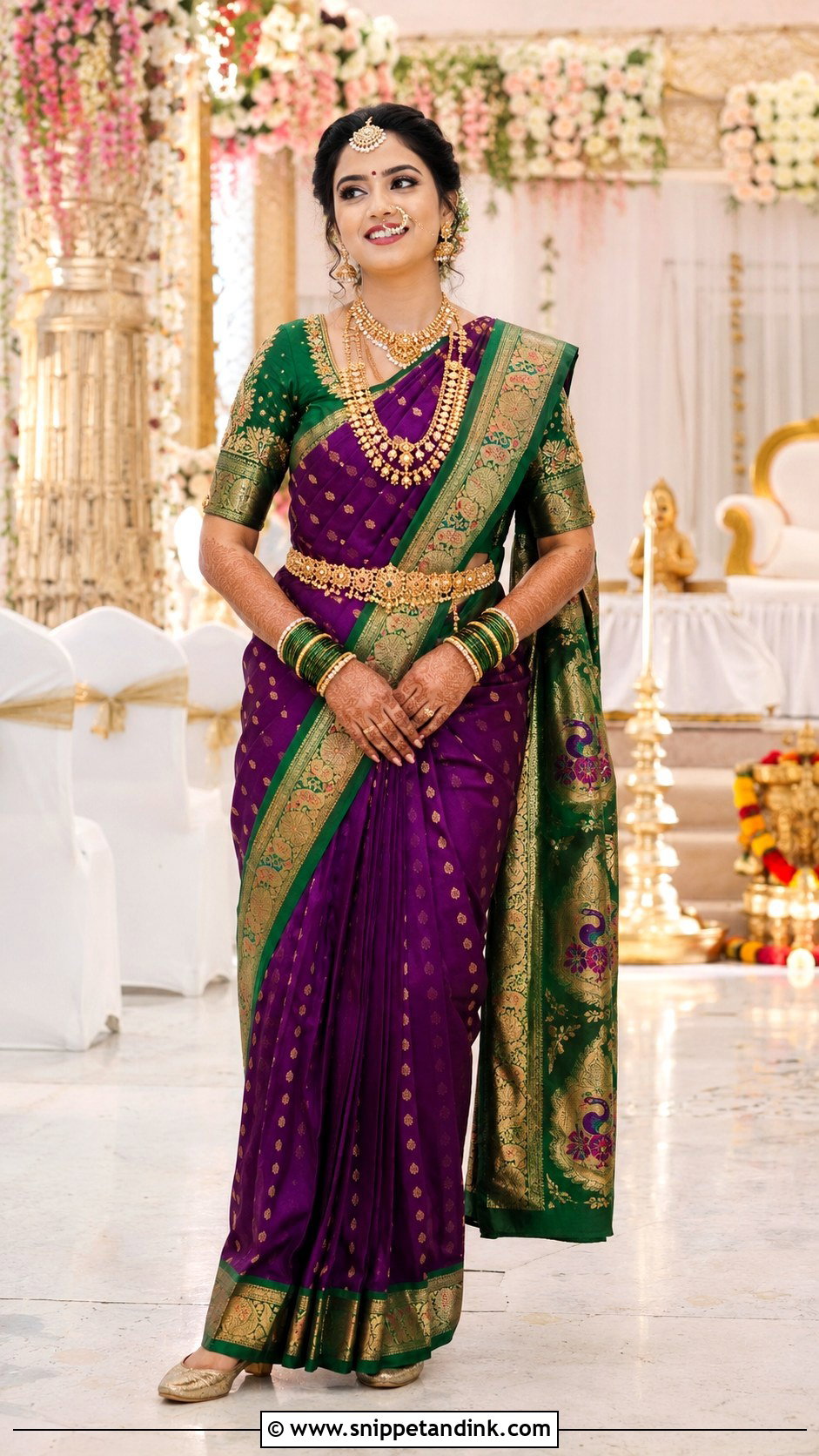 Paithani Indian Bridal Saree - Snippet and Ink - 20 Indian Wedding Outfits for Bride