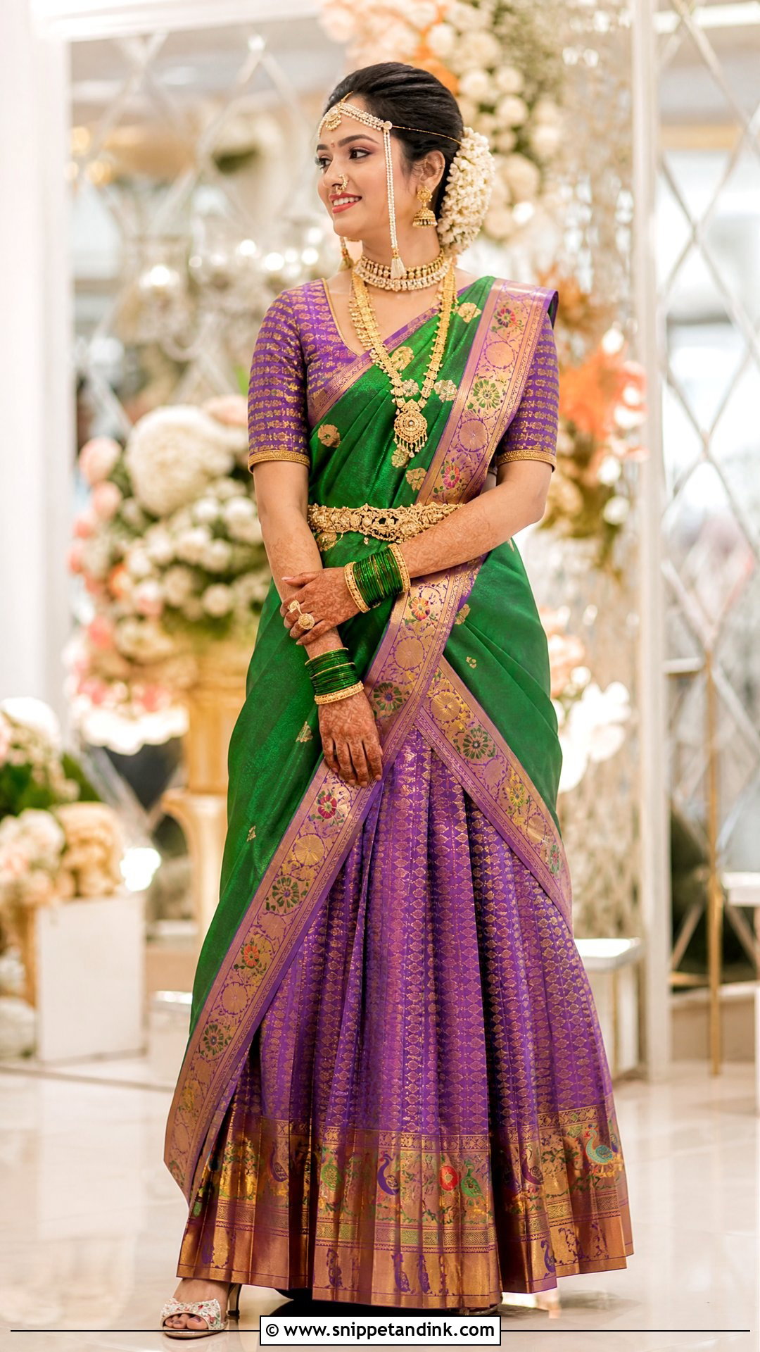 Paithani Lehenga Marathi Bride Look - Snippet and Ink - 20 Royal Marathi Bride Look Ideas