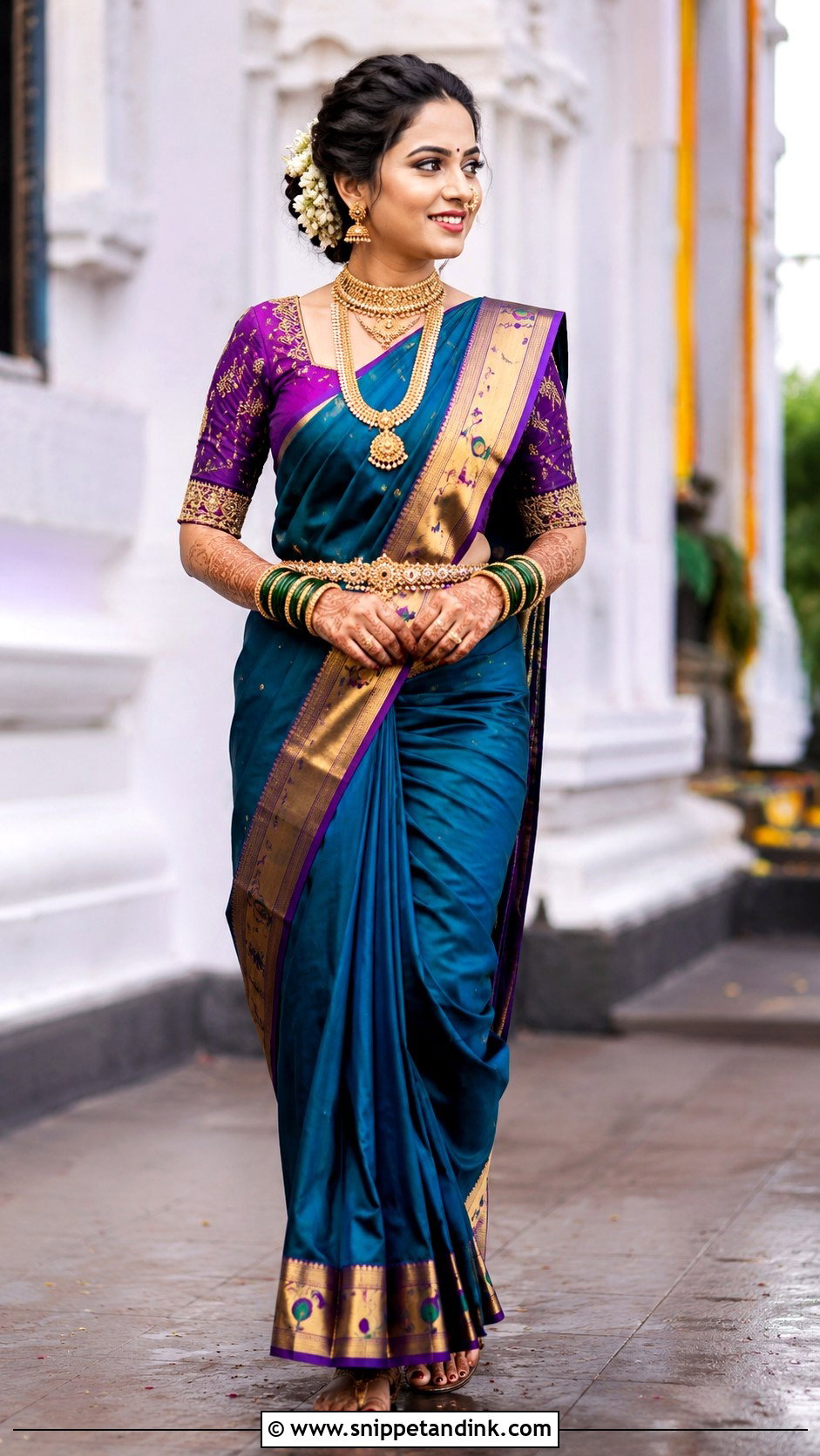 Paithani Saree Blouse For Wedding - Snippet and Ink - 25 Traditional Blouse Designs Weddings