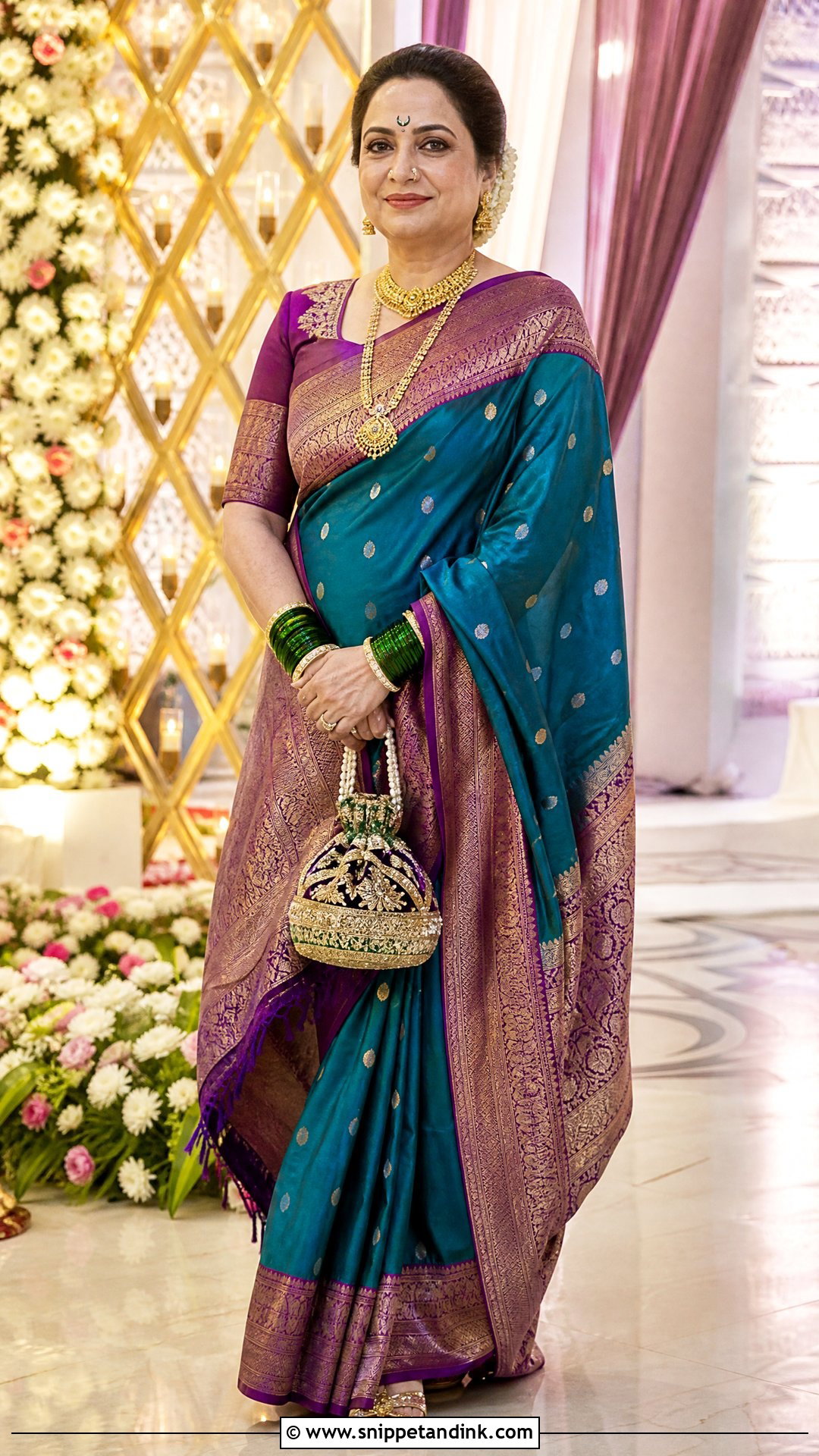 Paithani Saree For Bridal Mom - Snippet and Ink - 20 Indian Bridal Mom Dress Ideas
