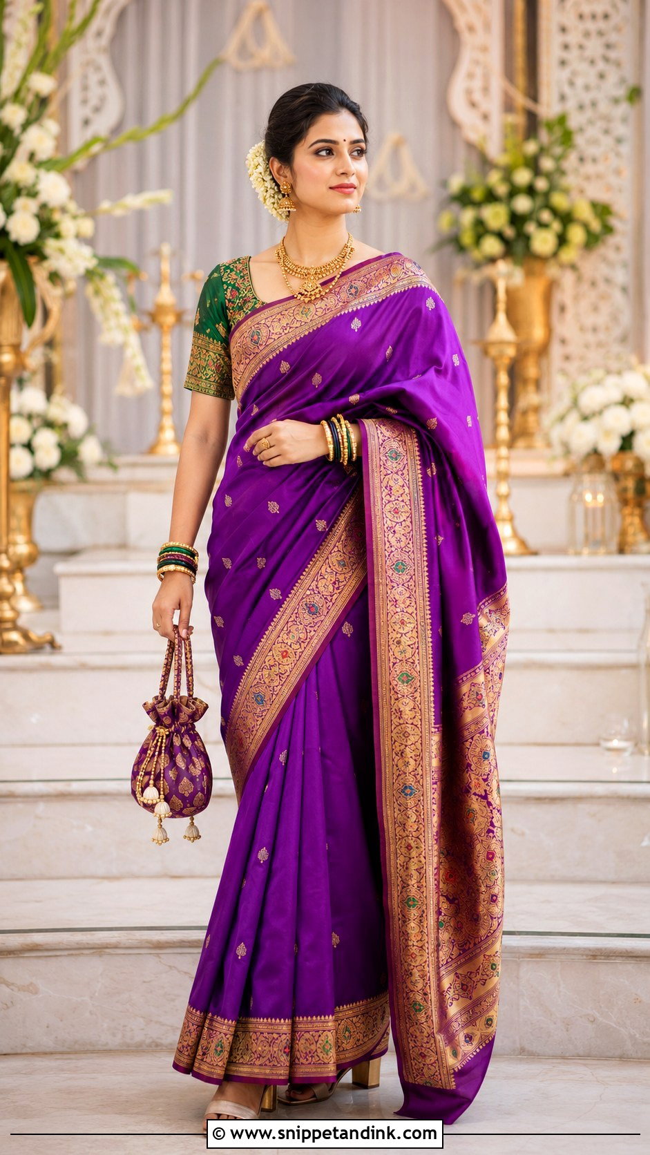 Paithani Saree Indian Wedding Dress - Snippet and Ink - 20 Indian Wedding Dresses Women