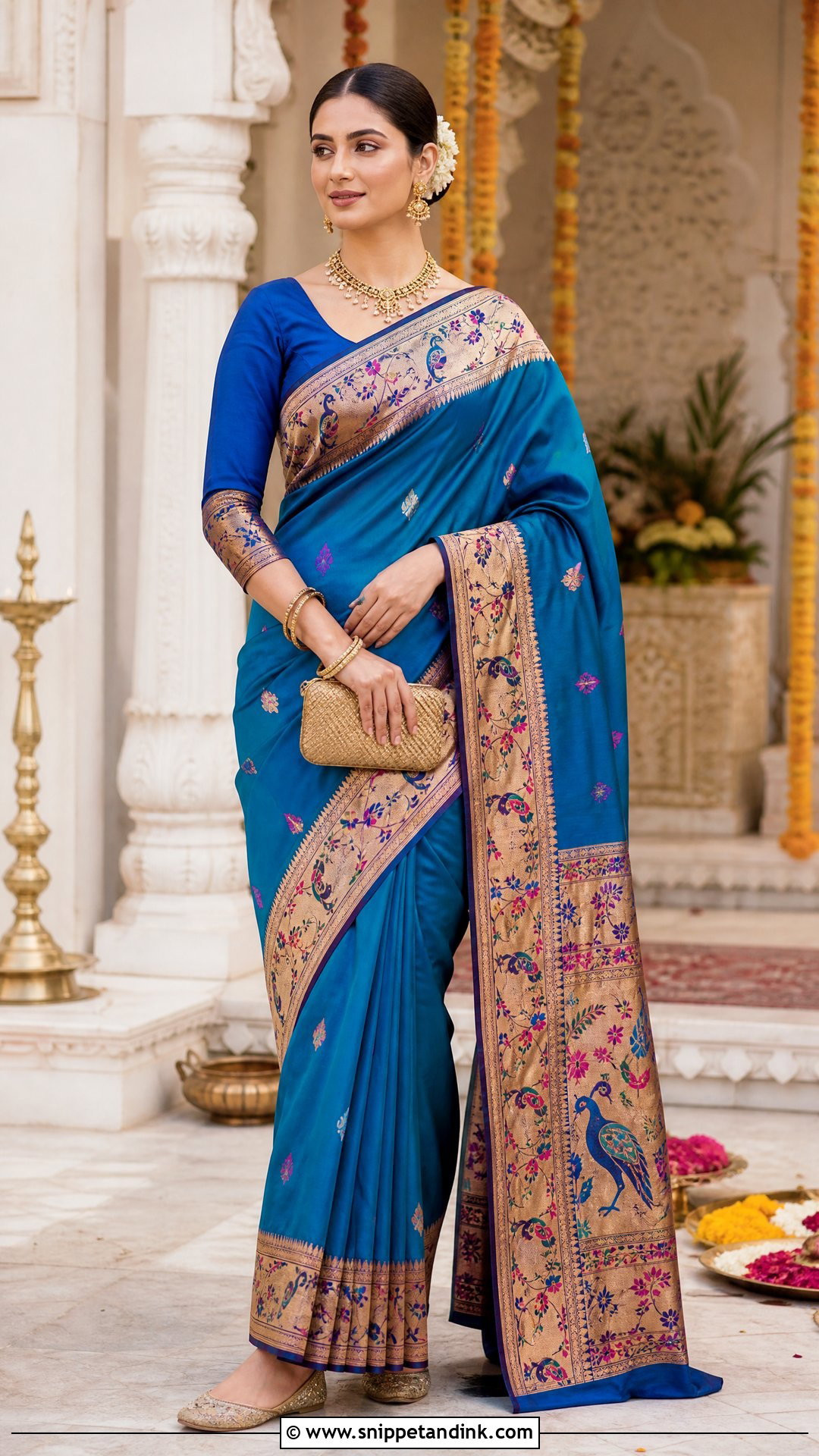 Paithani Saree Wedding Outfit - Snippet and Ink - 20 Traditional Outfits for Wedding