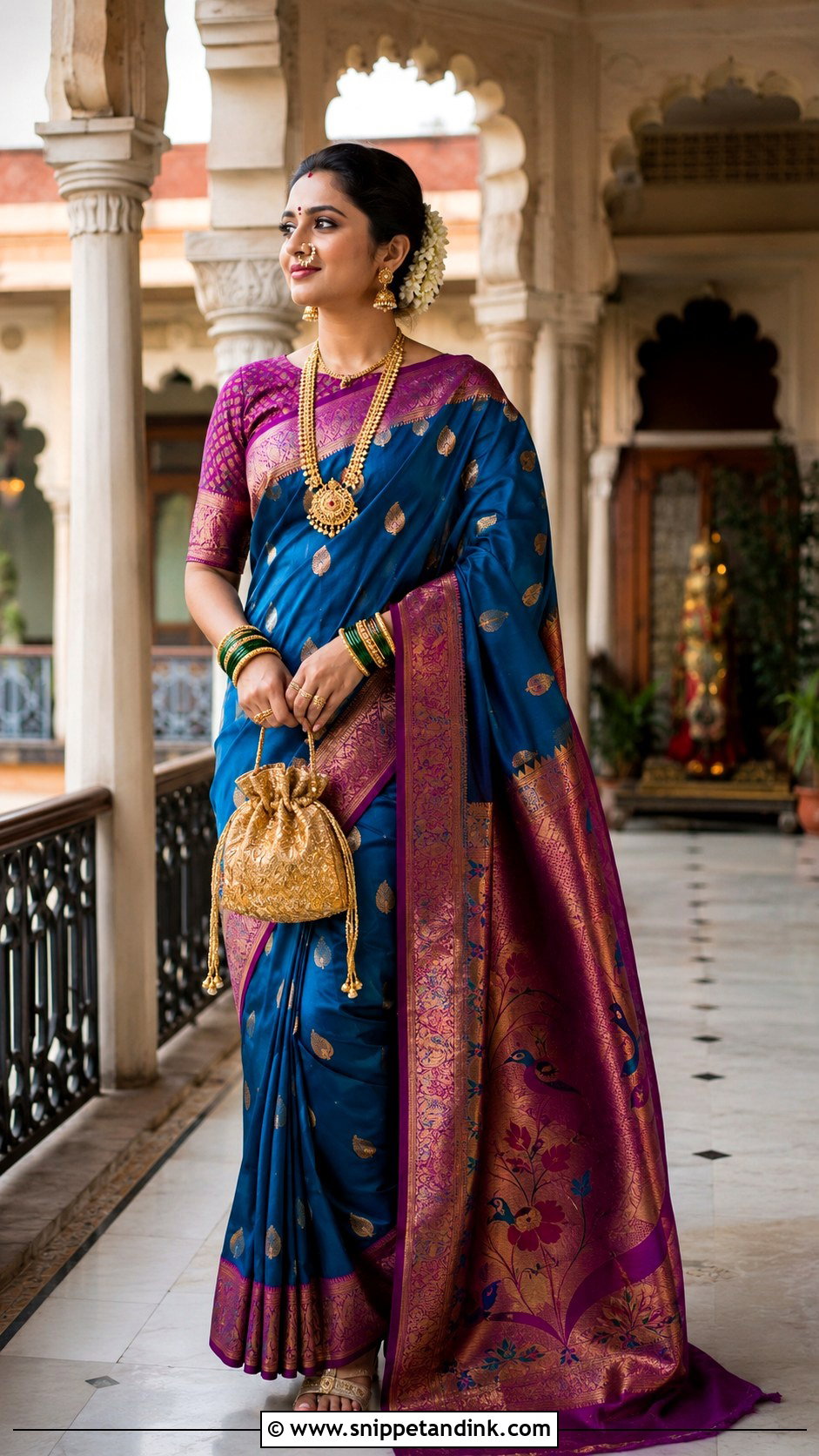 Paithani Saree Wedding Outfit - Snippet and Ink - 20 Ethnic Wedding Outfits