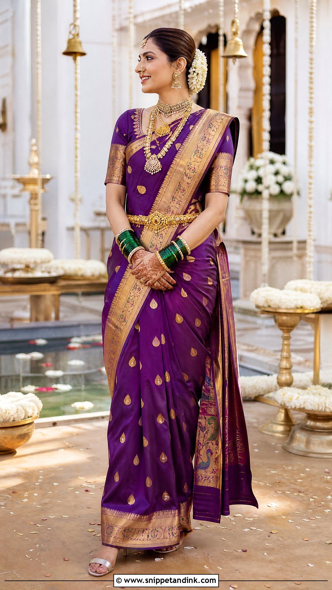 Paithani Saree for Phera - Snippet and Ink - 20 Phera Outfit Bride Ideas