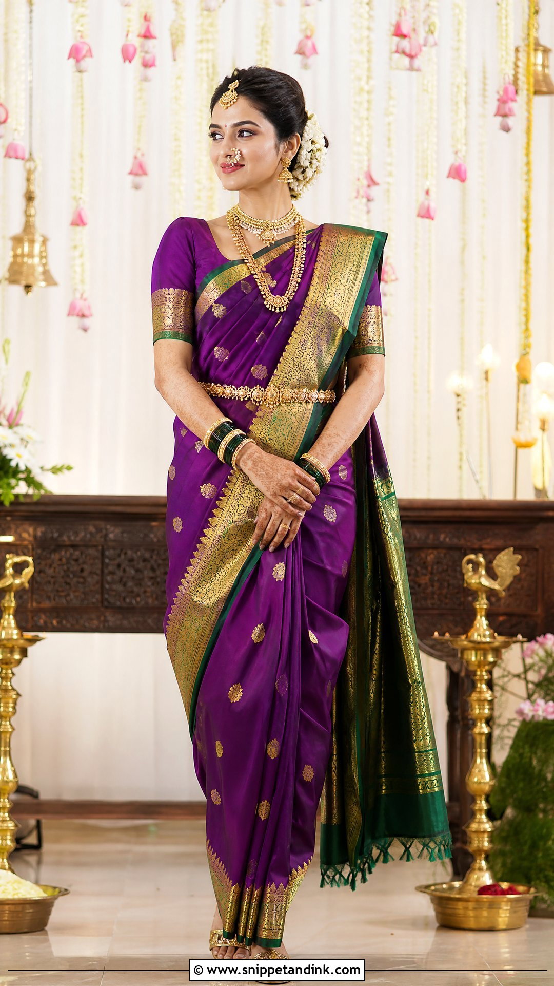 Paithani Silk Bridal Saree - Snippet and Ink - 20 Simple Indian Bridal Outfit Ideas