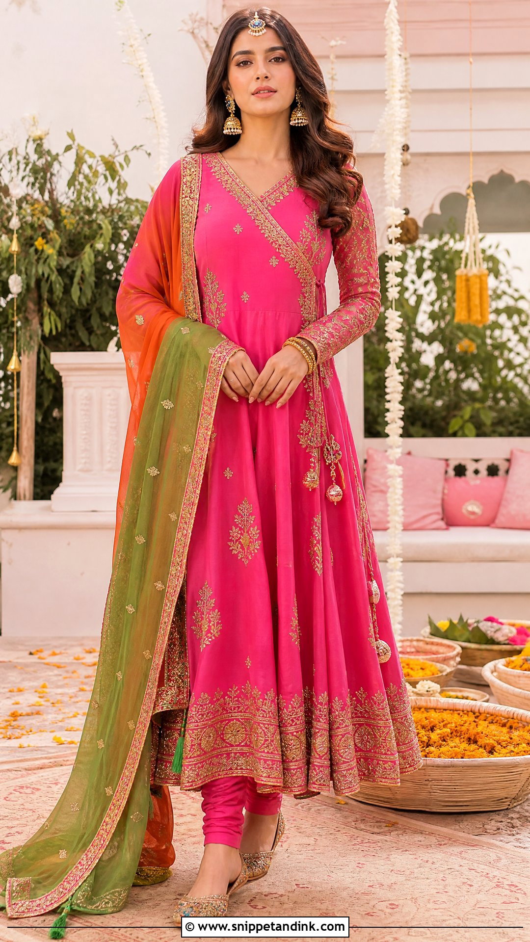 Pakistani Angrakha Peshwas With Churidar - Snippet and Ink - 20 Pakistani Wedding Wear for Sister Ideas