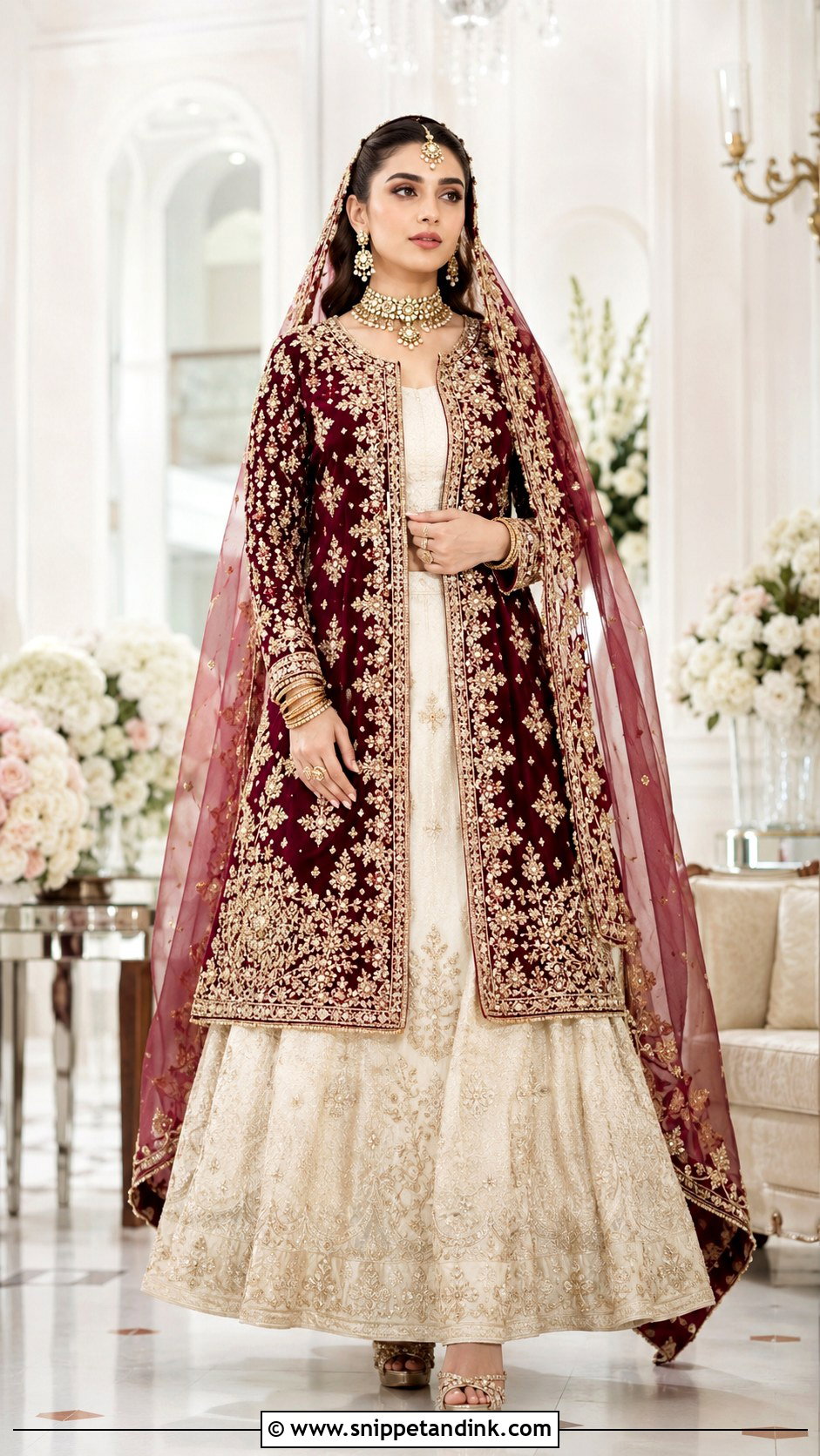 Pakistani Barat Bridal Jacket Lehenga - Snippet and Ink - 25 Pakistani Barat Brides Ideas