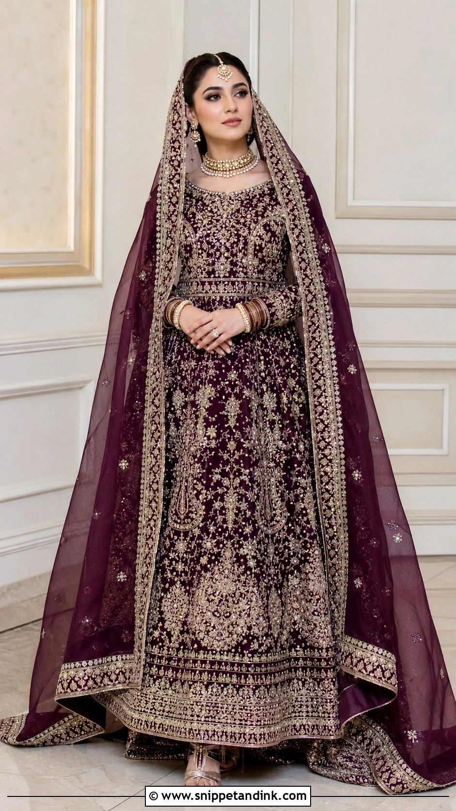 Pakistani Barat Bridal Maxi With Dupatta - Snippet and Ink - 25 Pakistani Barat Brides Ideas