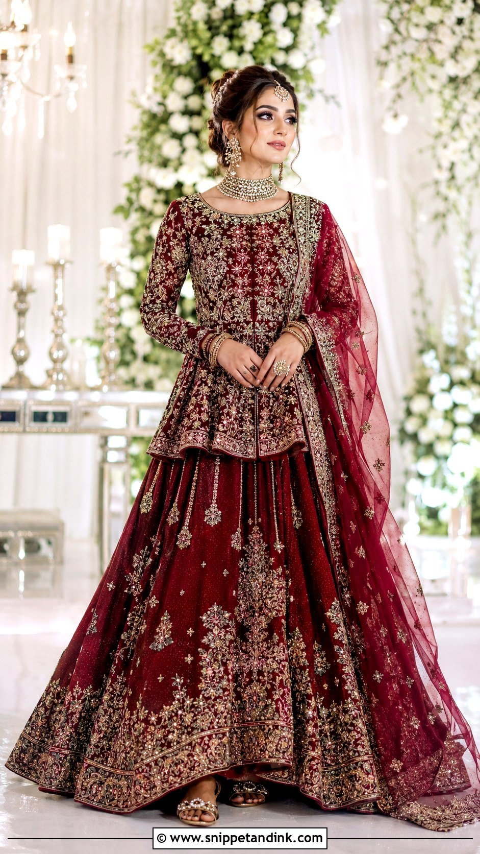 Pakistani Barat Bridal Peplum Lehenga - Snippet and Ink - 25 Pakistani Barat Brides Ideas
