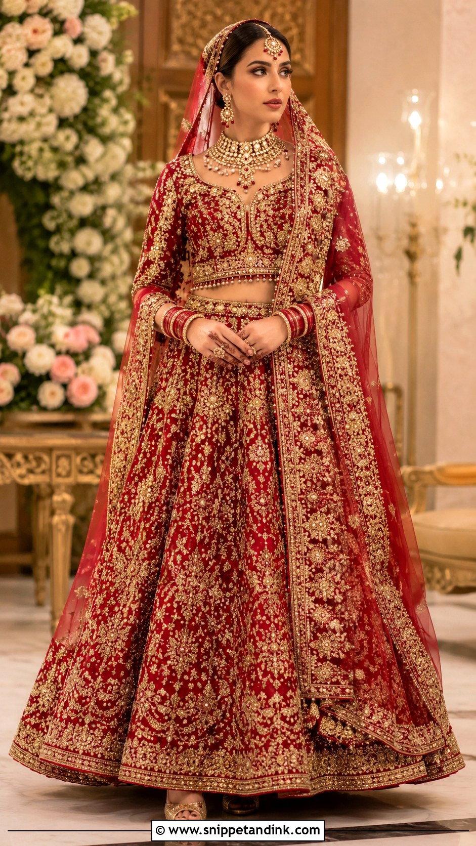 Pakistani Barat Bridal Red And Gold Outfit - Snippet and Ink - 25 Pakistani Barat Brides Ideas