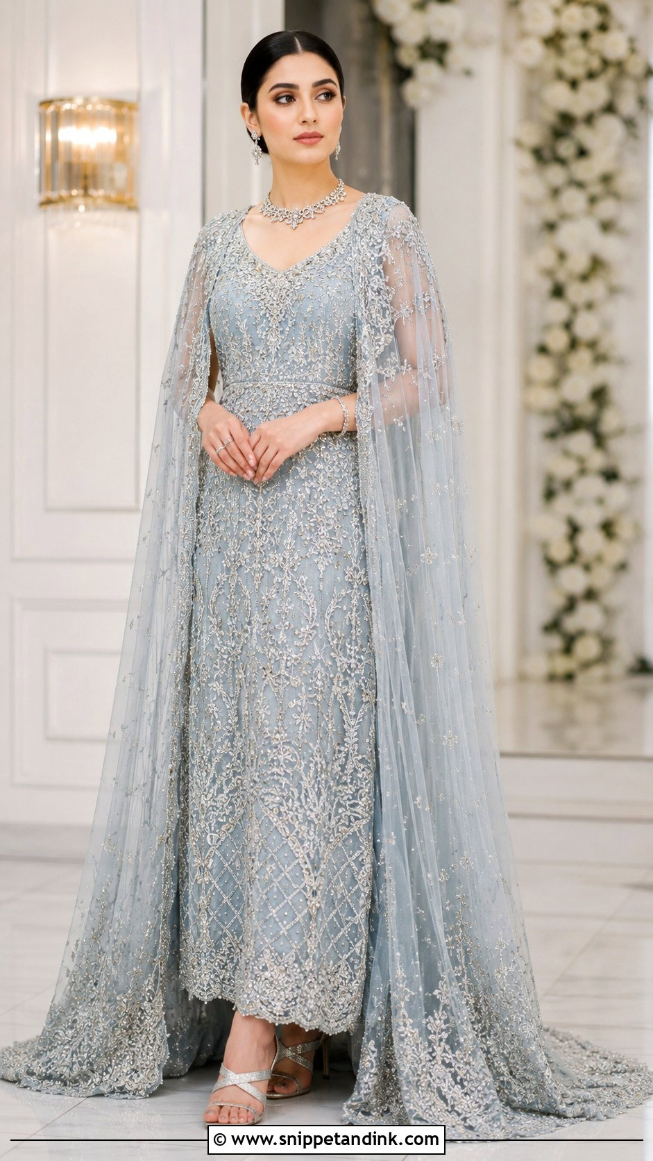 Pakistani Bridal Cape Dress - Snippet and Ink - 25 Pakistani Bride Dress Ideas