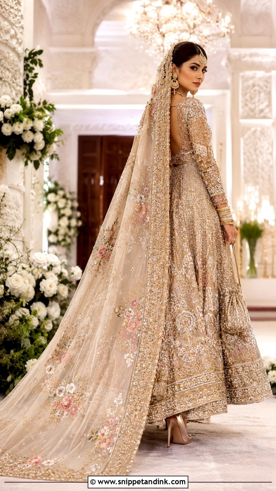 Pakistani Bridal Dupatta Trail Dress - Snippet and Ink - 25 Pakistani Bridal Dress Ideas