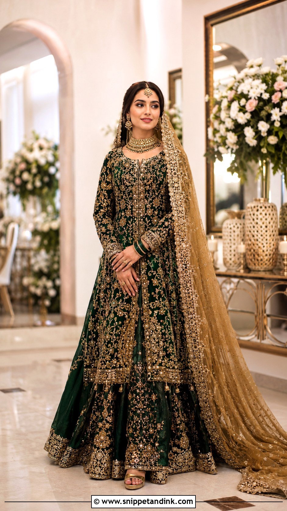 Pakistani Bridal Emerald Green Dress - Snippet and Ink - 30 Pakistani Brides Ideas
