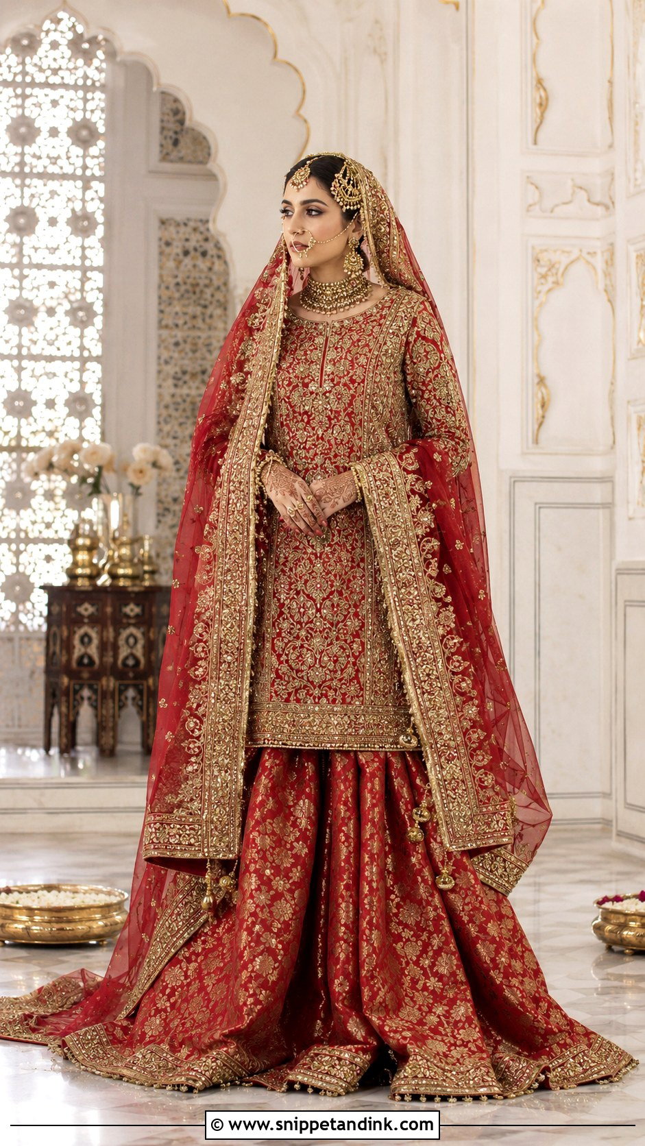 Pakistani Bridal Farshi Gharara - Snippet and Ink - 25 Pakistani Bride Dress Ideas