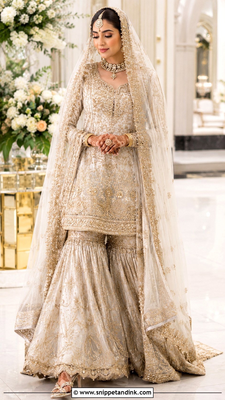 Pakistani Bridal Gharara - Snippet and Ink - 30 Asian Wedding Dress Ideas