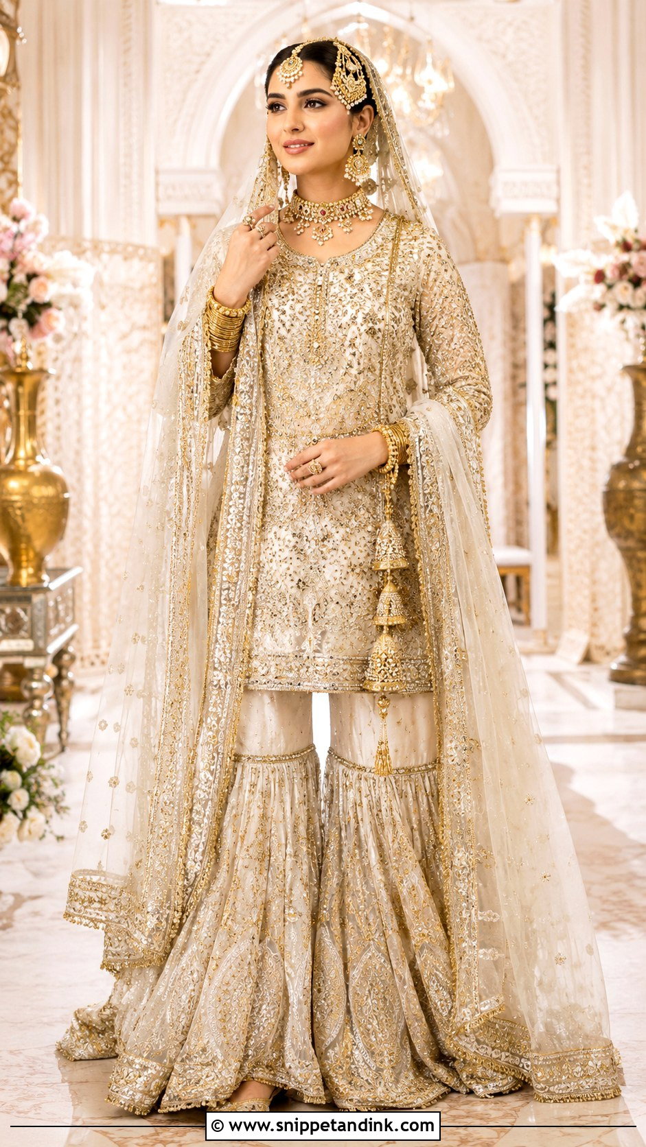 Pakistani Bridal Gharara - Snippet and Ink - 25 Bride Traditional Outfit Ideas