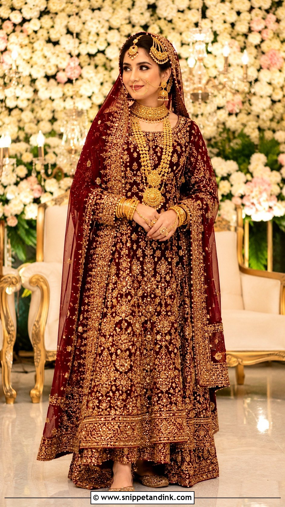 Pakistani Bridal Gold Jewelry Look - Snippet and Ink - 30 Pakistani Bridal Look Ideas