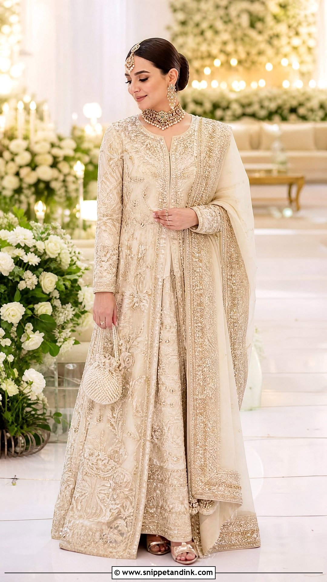Pakistani Bridal Gown With Lehenga - Snippet and Ink - 20 Pakistani Bridal Gowns